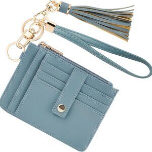 Small Wristlet Wallets for Women RFID Credit Card Holder Wallet Keychain Wristle